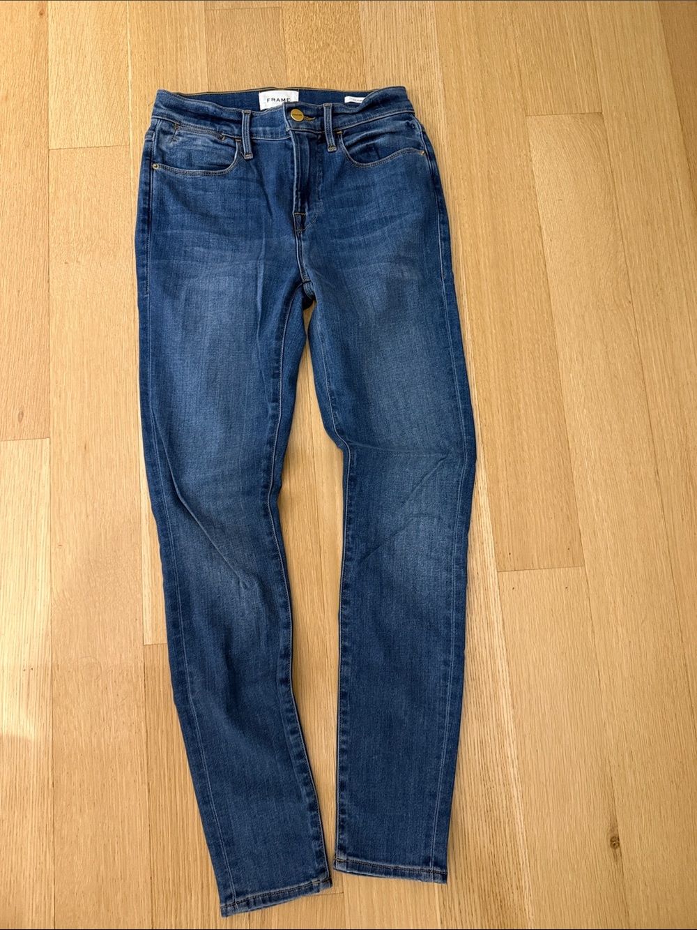 Frame Le High Skinny Denim Skinny Jeans in Indigo Blue Wash